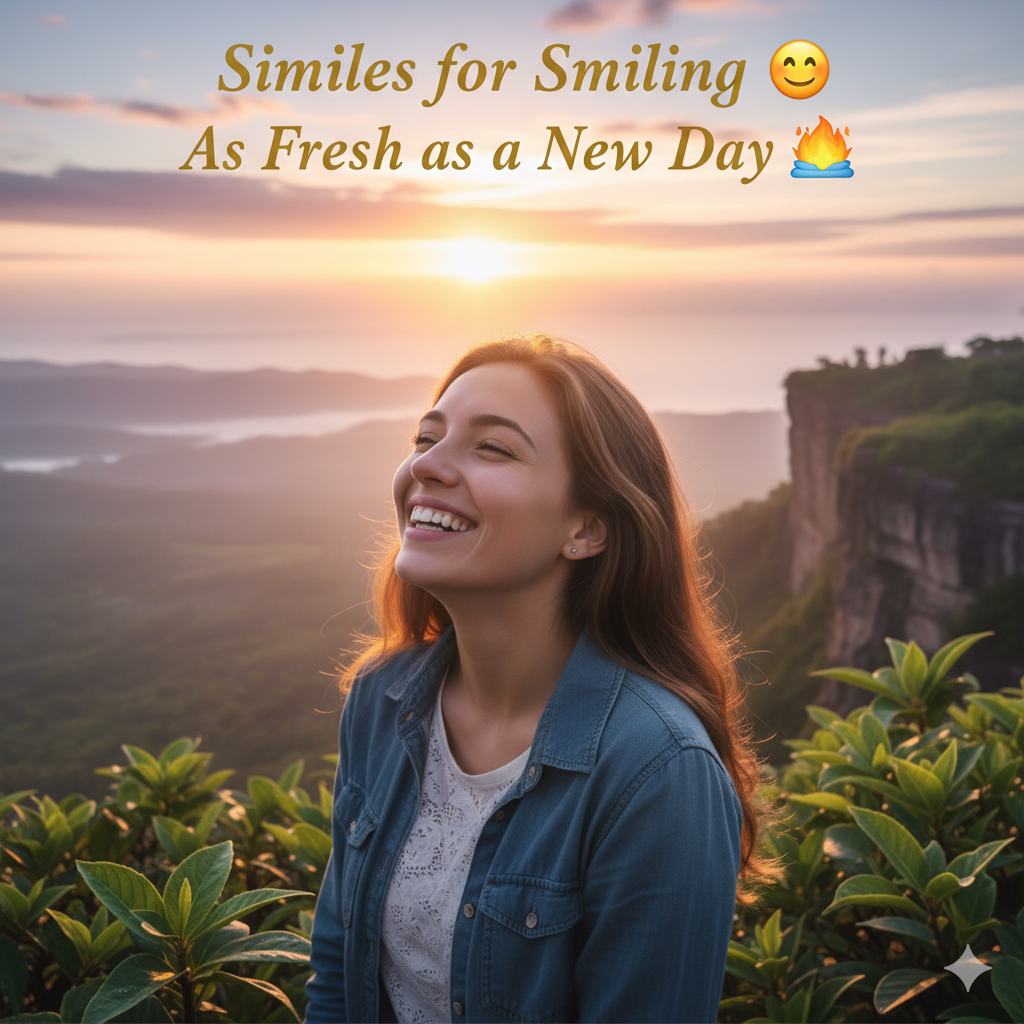 similies for smiling