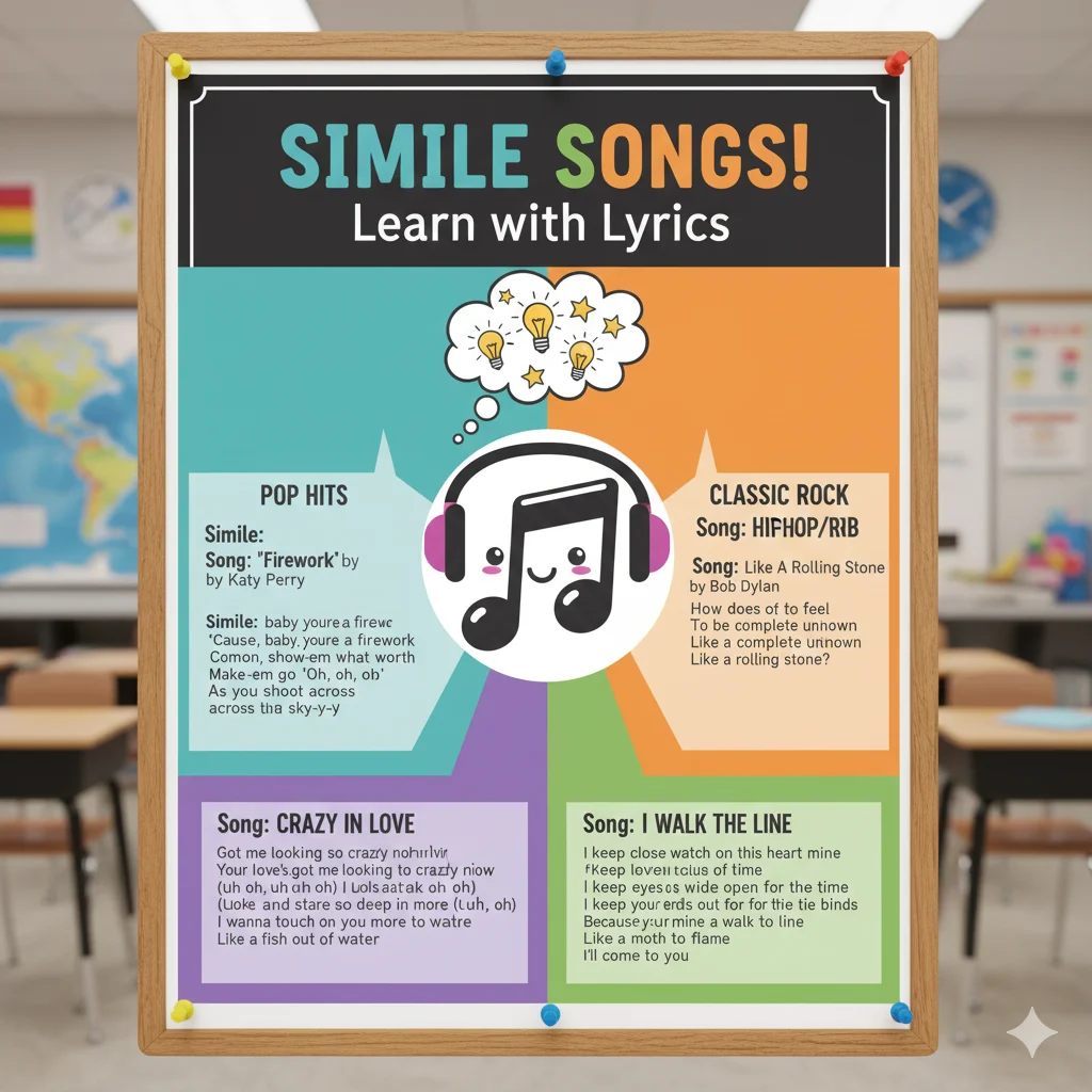 Read more about the article 30 Powerful songs for teaching similes(With Meanings & Examples)