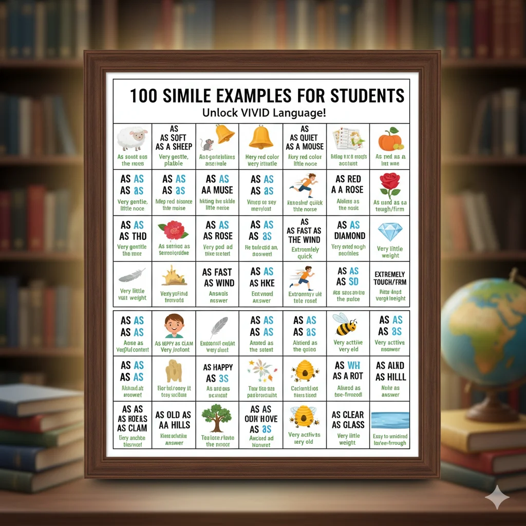 100 Similes Examples for Students with Answers