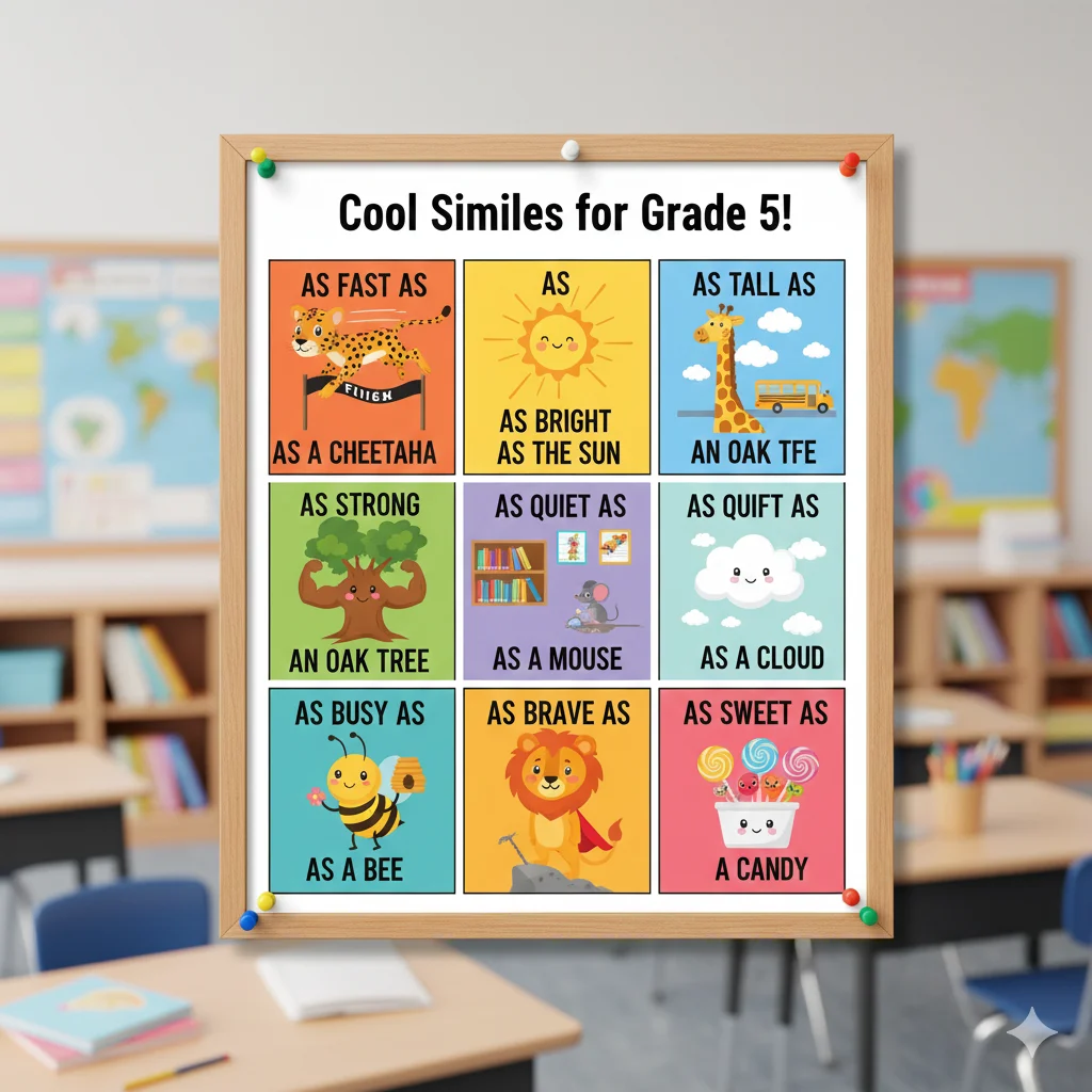Read more about the article 40+Similes for Grade 5 Every Student Should Know